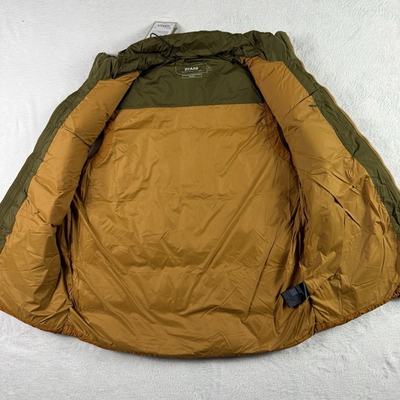 prAna Duck Down Timber Trail Vest Mens Medium Peat Colorblock Full Zip Puffer - Picture 4 of 9